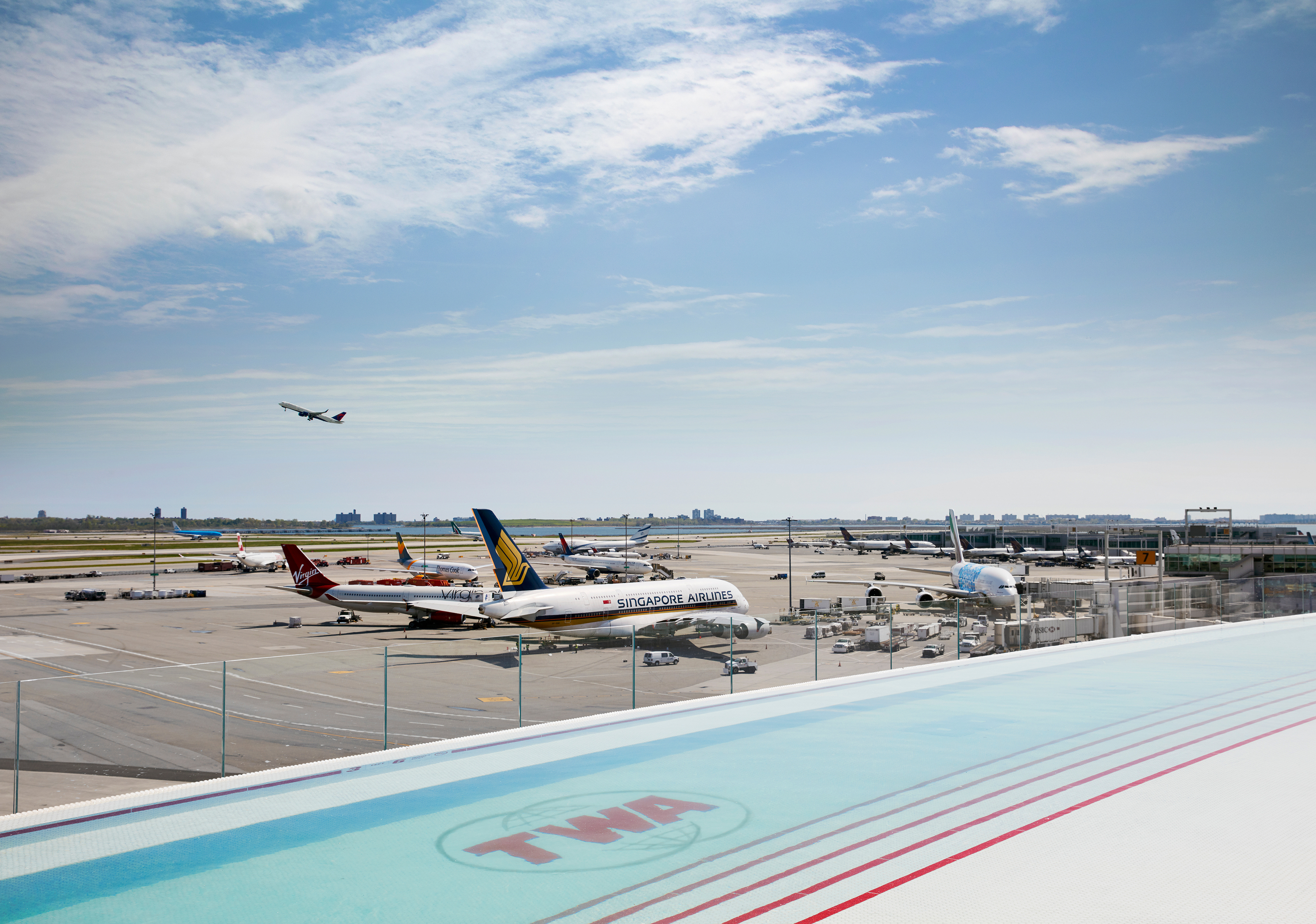 The rooftop pool at the TWA Hotel is reopening for the summer season this week