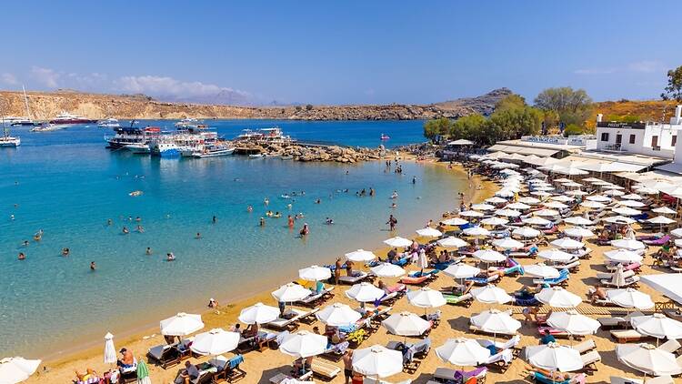 Lindos Beach, Rhodes, Greece