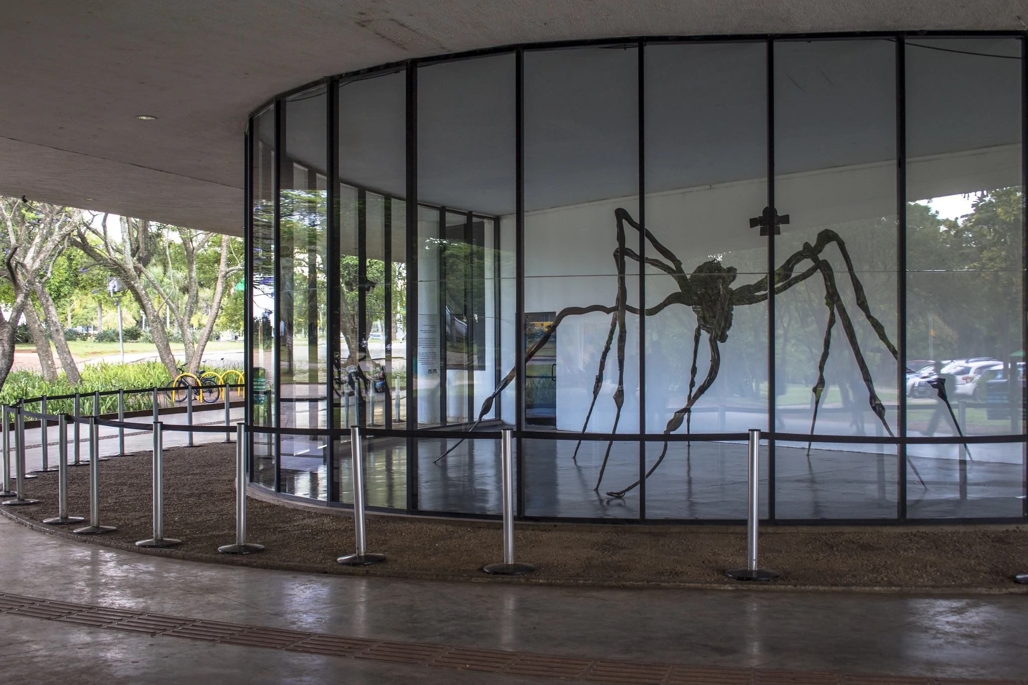 Sao Paulo, Brazil, October 19, 2016. "Spider" sculpture (1996), authored by artist Louise Bourgeois, part of MAM collection (Modern Art Museum), the Marquise of Ibirapuera Park, south of Sao Paulo,