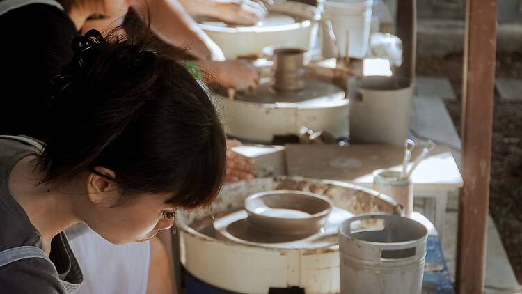 Pottery throwing at InClay Studio