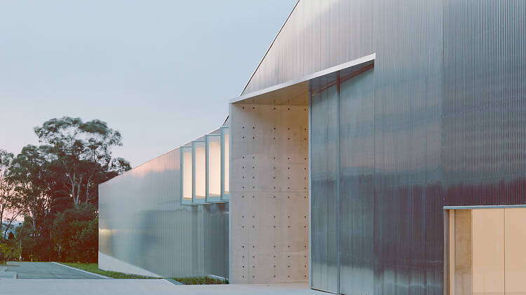 The exterior of a modern museum building 