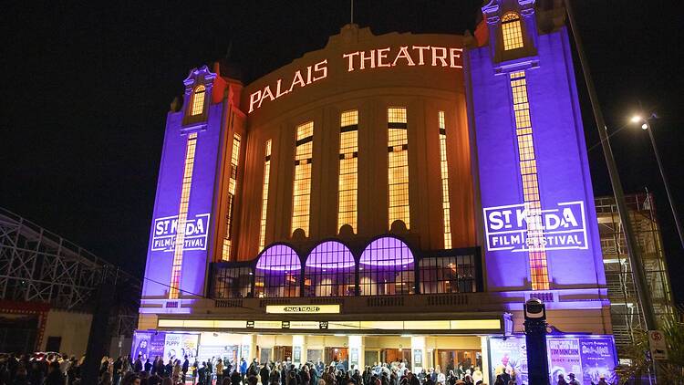 people outside Palais Theatre for St Kilda Film Festival
