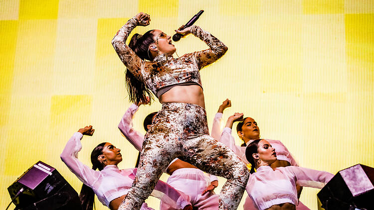 Rosalía performing live in the Netherlands