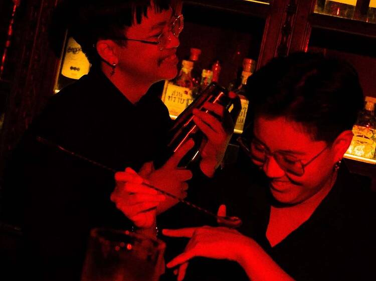 Nurse pomelo cocktails while luk krung bands croon in Ari