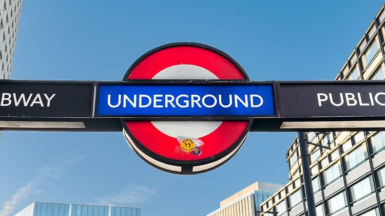 London Underground sign at Tottenham Court Road station