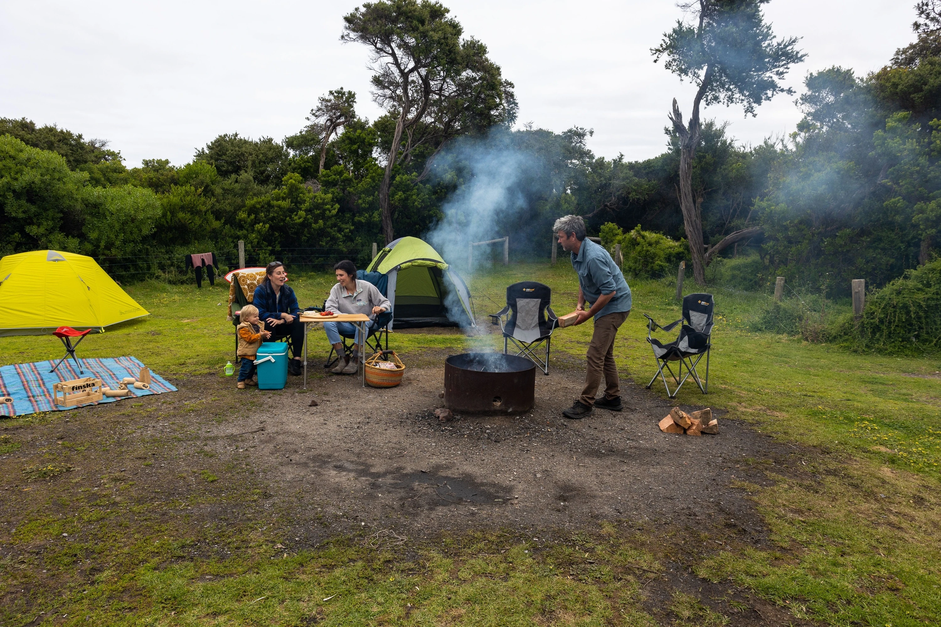 Family camping, Bear Gully Campground, Cape Liptrap Coastal Park