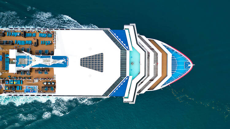 Cruise ship tour and travel at sea