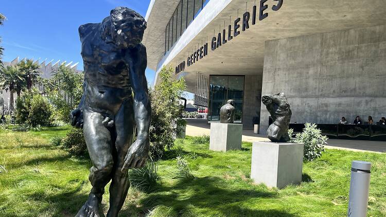 Sculptures by Rodin in the Iris and B. Gerald Cantor Sculpture Garden at LACMA.