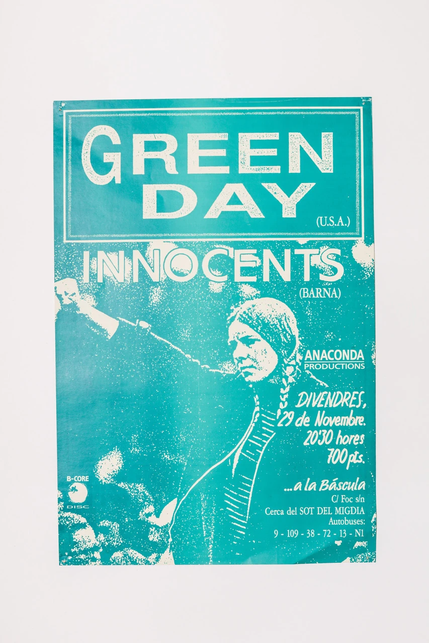 P&ograve;ster de Green Day a Barcelona, 1991
