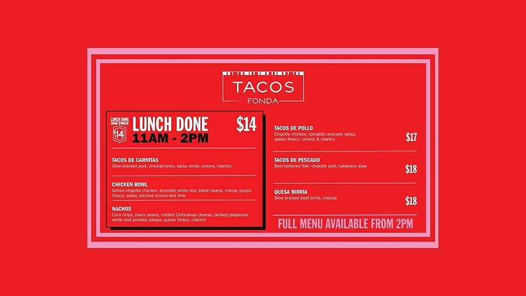 Lunch done. One Price. $14! Lunch done. One Price. $14!