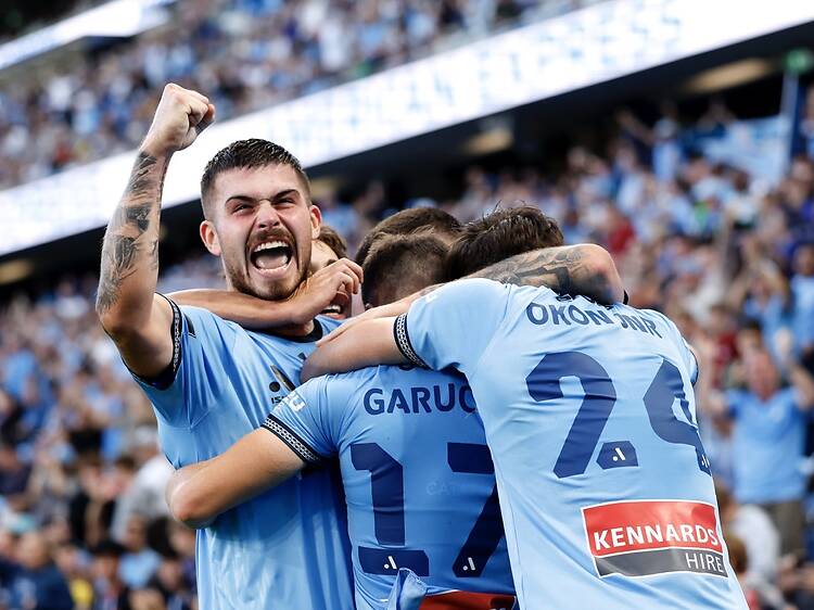 A-League Men - Sydney FC v Auckland FC Sydney FC team celebrating