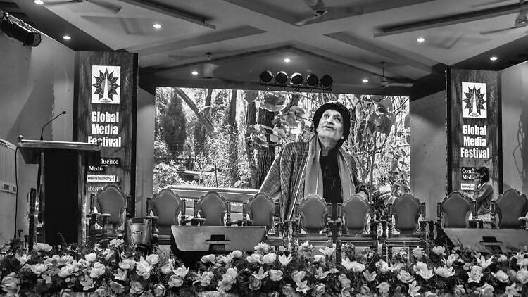 Raghu Rai's self portrait at Global Media Festival, Cochin