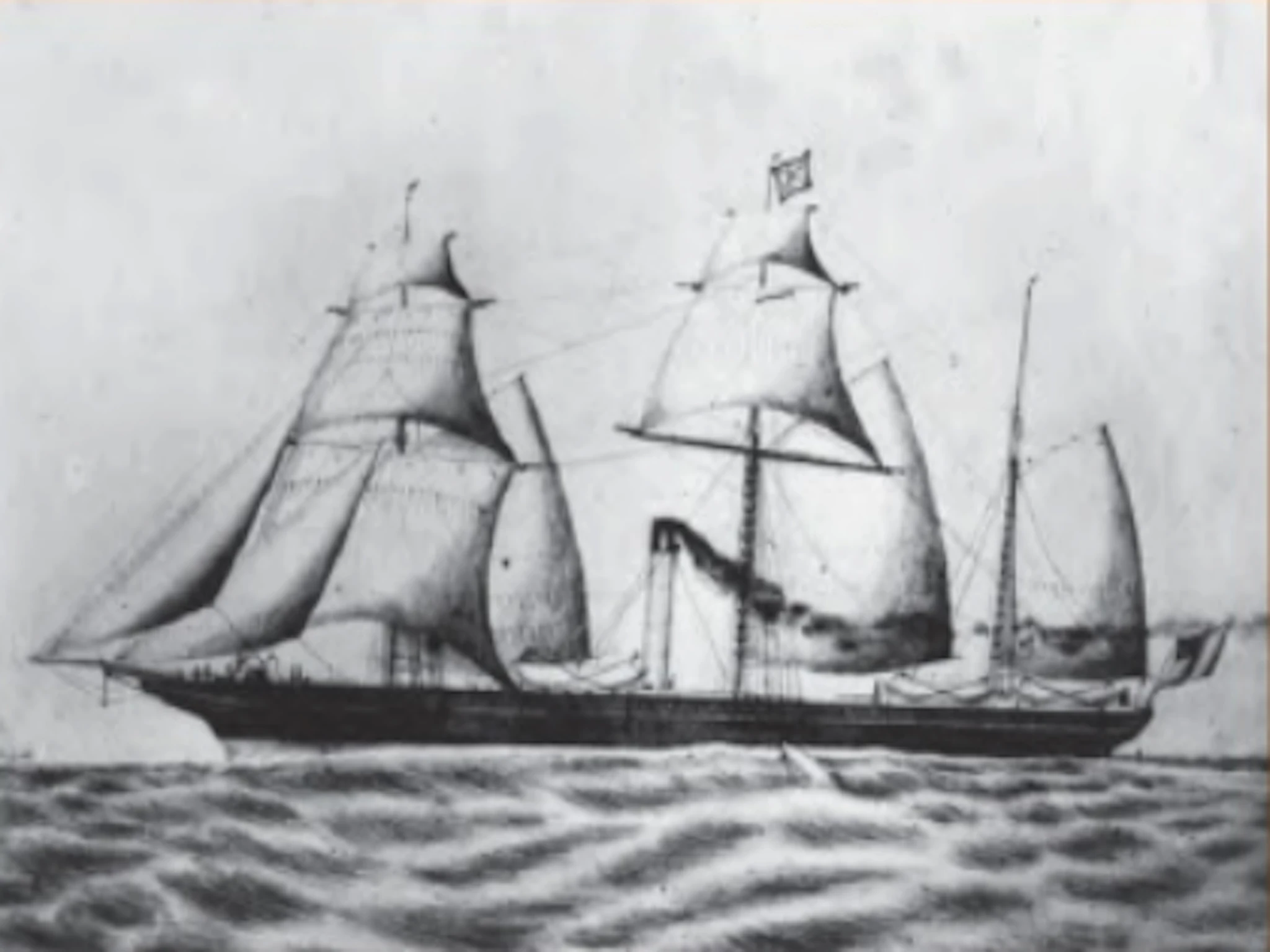 The RMS Athens was built in Liverpool in 1856 and sailed the Royal Mail Service between Southampton and Cape Town.