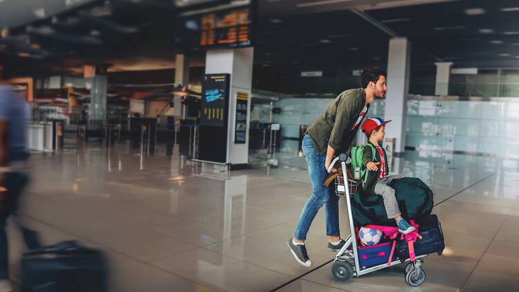 T-Mobile branded campaign father and son in airport