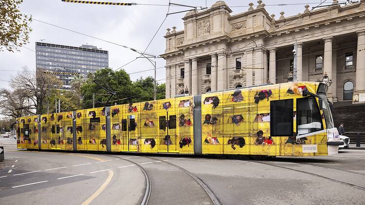 Blak art Blak art on a tram in Melbourne