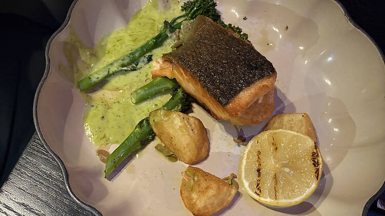 Salmon served at Sinn restaurant