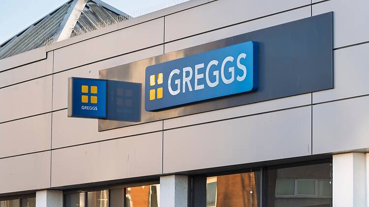  Greggs Bakery Food Takeaway Outlet With Logo Sign Above Shop