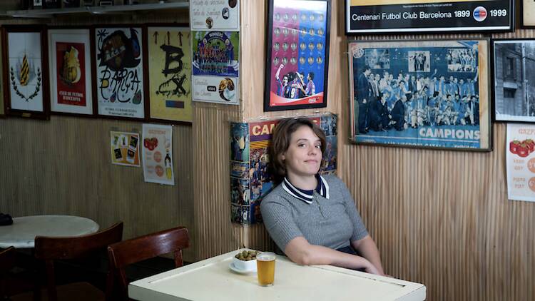 Maria Rodríguez Soto al Bar La Masia Maria Rodríguez Soto al Bar La Masia