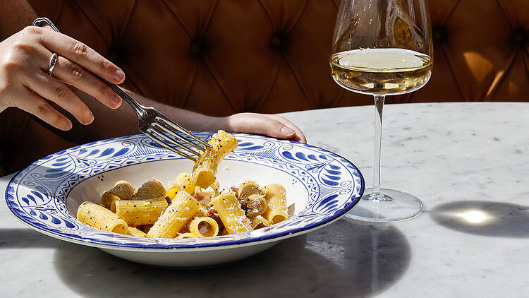 pasta dish wine glass  (Eataly Flatiron )