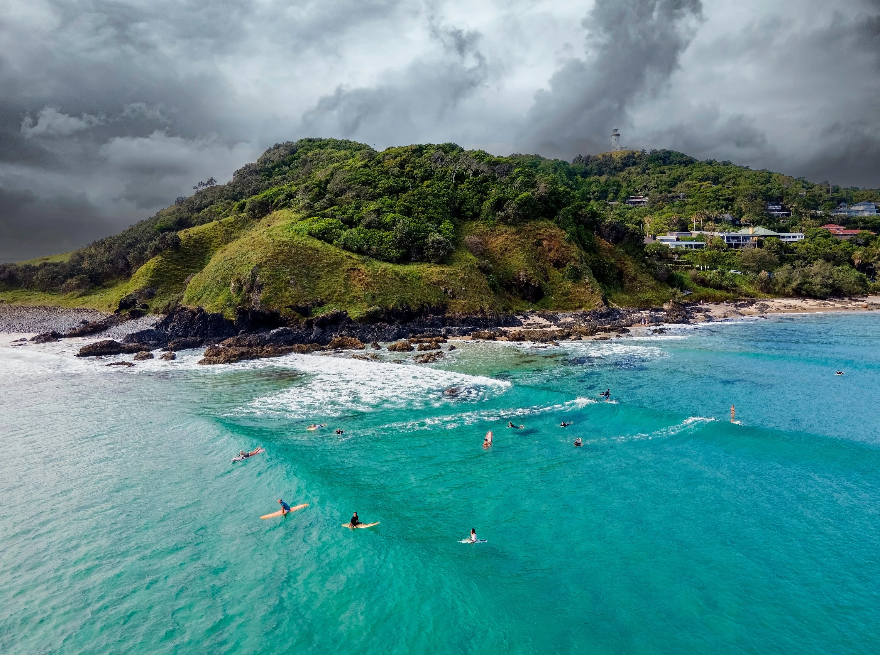 Surfers in ocean