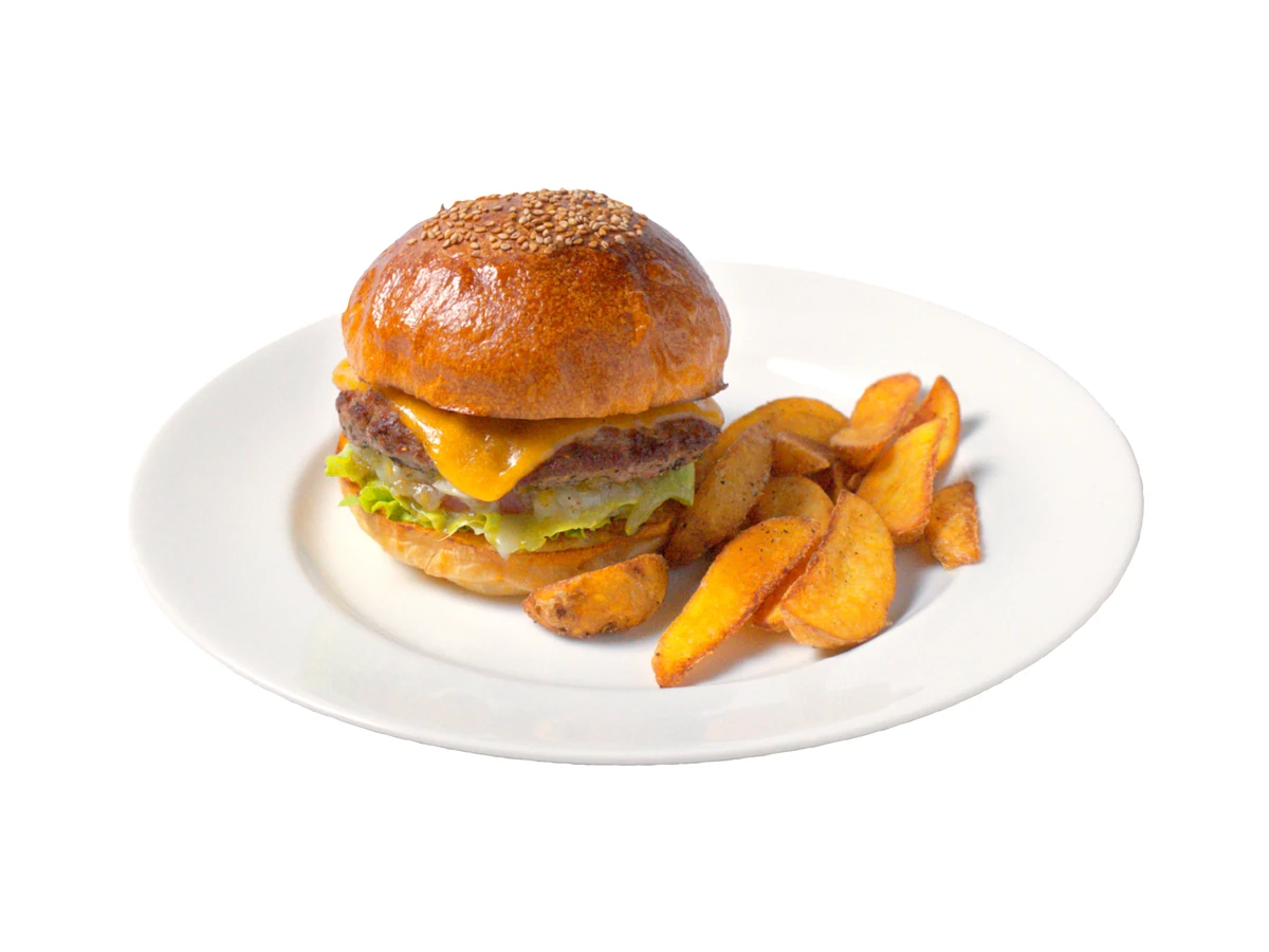100-percent beef patty burger at Critters Burger