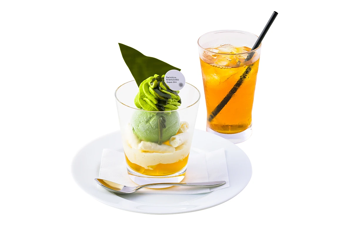 Daily mini parfait set with drink at Seiichiro, Nishizono