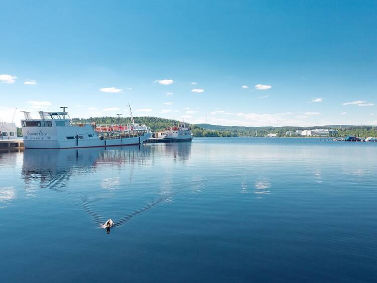Nauti Jyväsjärven maisemista Lutakon satamassa Nauti Jyväsjärven maisemista Lutakon satamassa