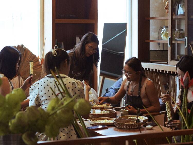 Slow things down with Malibarn's traditional Thai garland workshop