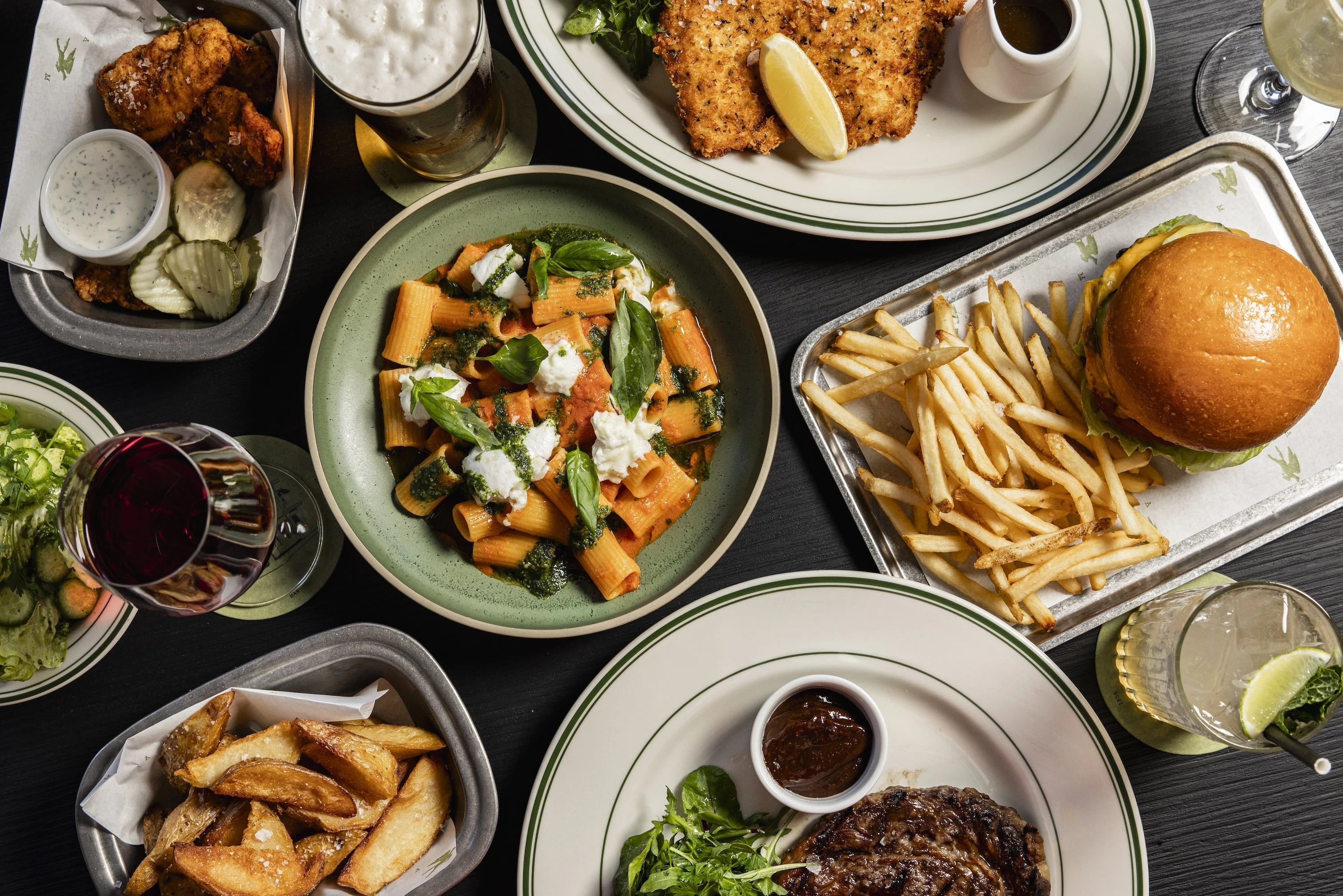Assorted dishes at the Angel of Malvern.