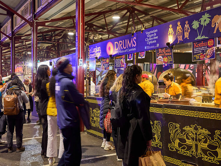Queen Victoria Night Market People lining up for food stalls