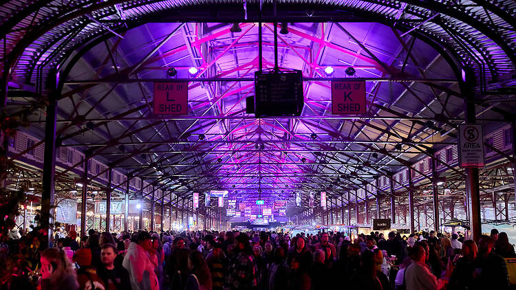 Queen Victoria Night Market The interior of a big night market full of people