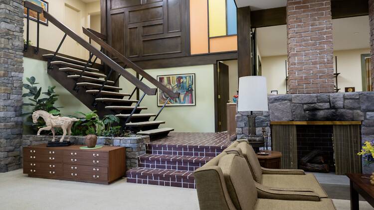 The living room of the Brady Bunch house.