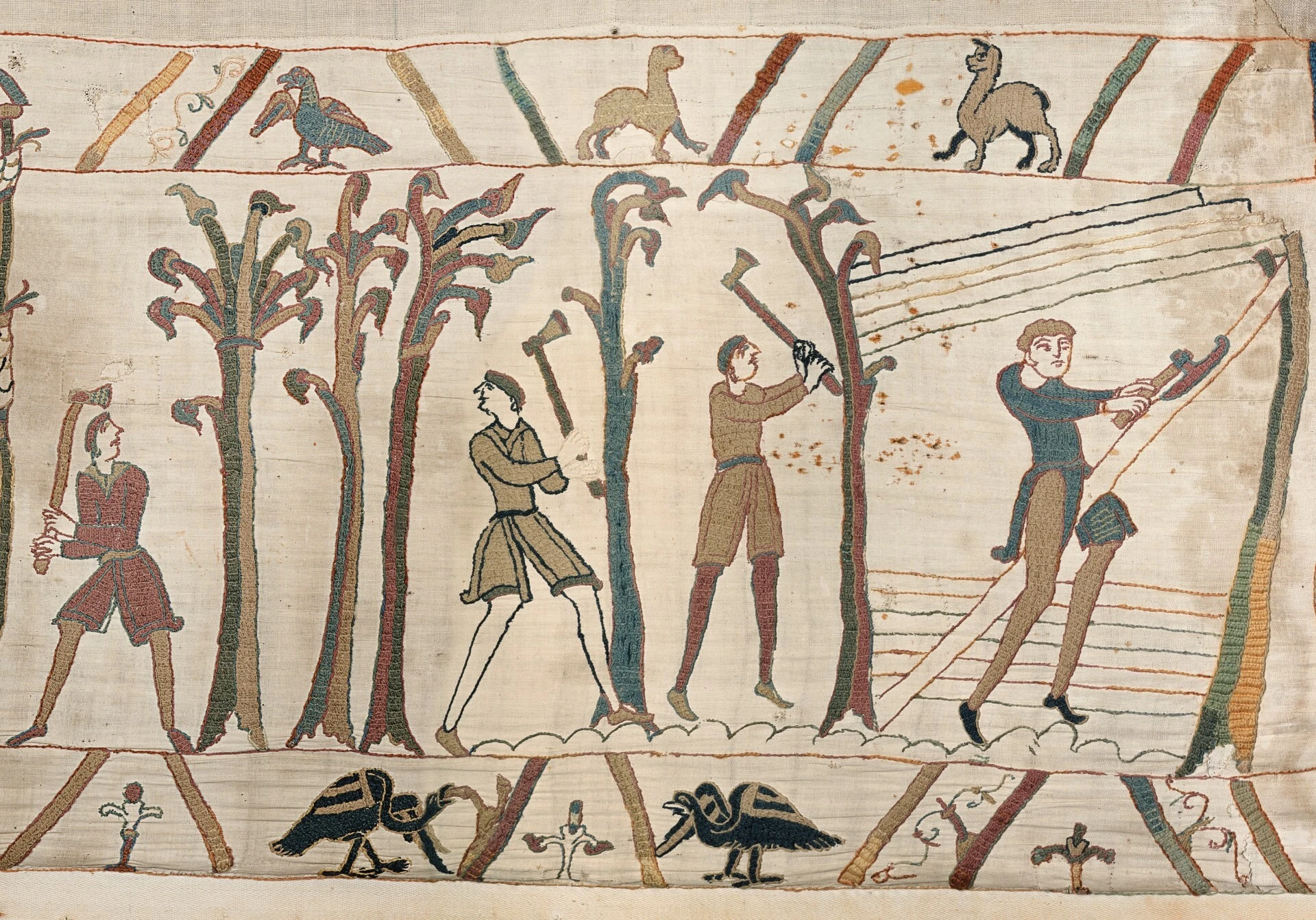 Medieval woodland on the Bayeux Tapestry