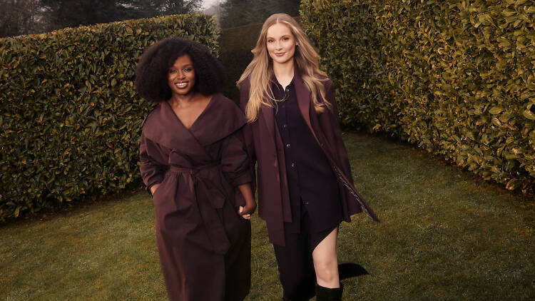 Bridgerton season 5 teaser photo with Hannah Dodd and Masali Baduza as Lady Francesca Stirling and Michaela Stirling. Bridgerton season 5 teaser photo with Hannah Dodd and Masali Baduza as Lady Francesca Stirling and Michaela Stirling.