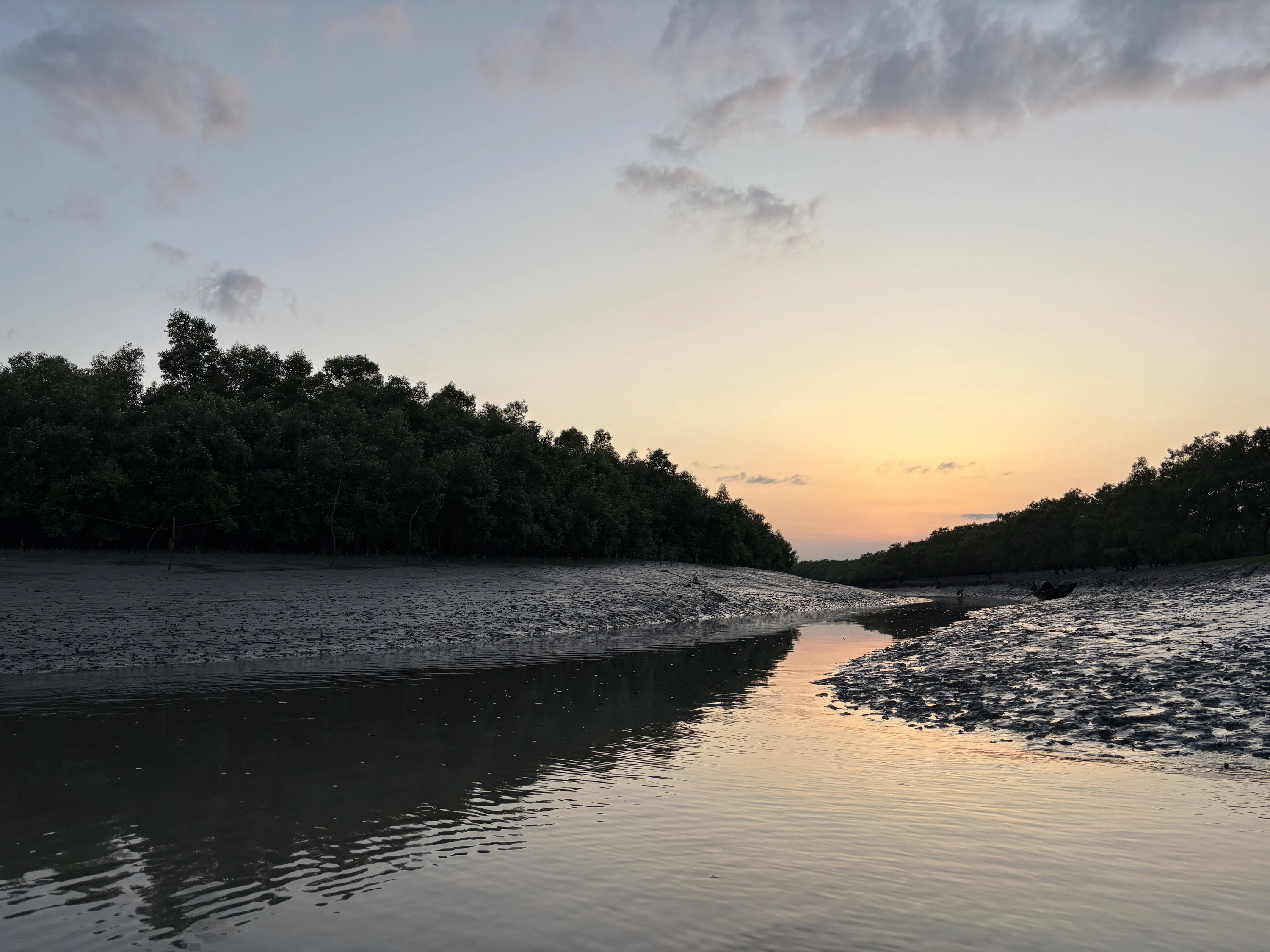 A sunset at the Sunderbans delta