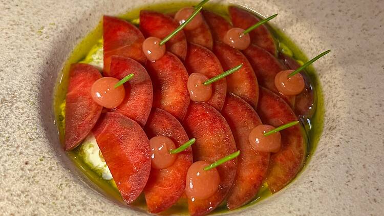 A goat's cheese and beetroot dish at Circl.