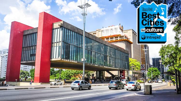 MASP in Sao Paulo with Time Out’s Best Cities for Culture logo in top-right corner MASP in Sao Paulo with Time Out’s Best Cities for Culture logo in top-right corner