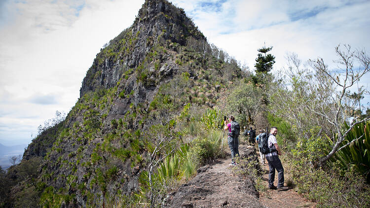 People hiking mountain
