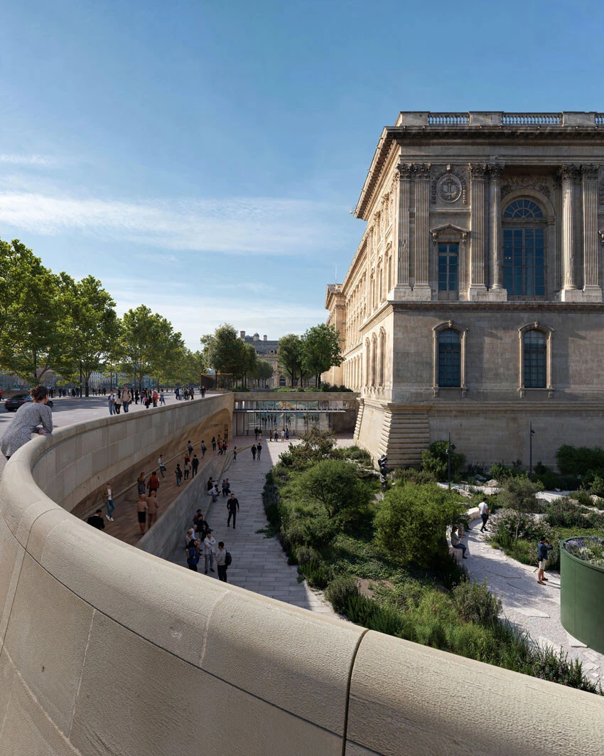 Vue des douves v&eacute;g&eacute;talis&eacute;es.