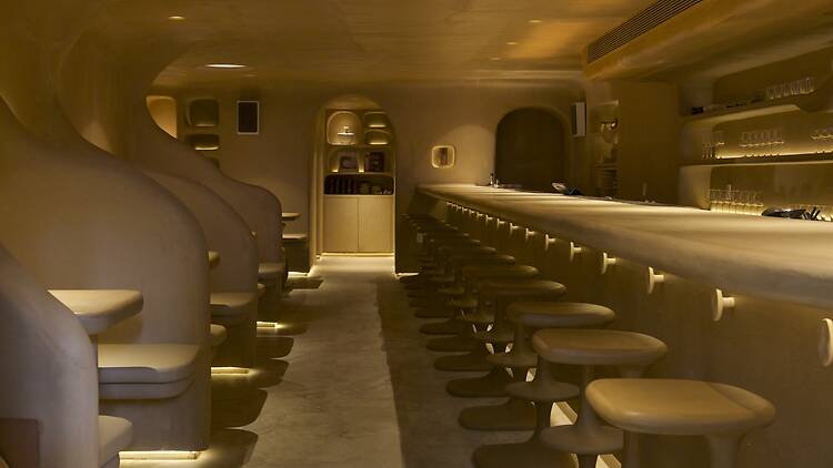 Tan interior of Love Thy Neighbor
