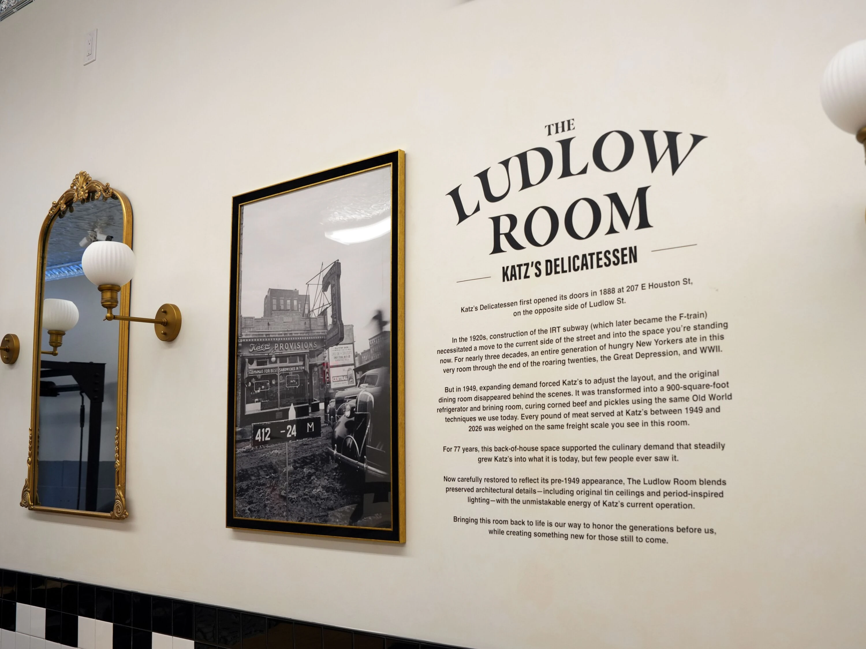 Katz's Delicatessen's restored Ludlow Room