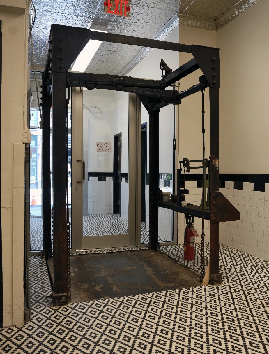 Original freight scale inside The Ludlow Room