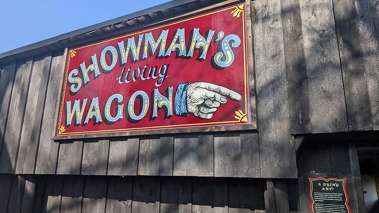 Entrance to ‘Revealing the Hidden Stories of the Showmen Community’ exhibition at Avoncroft Museum