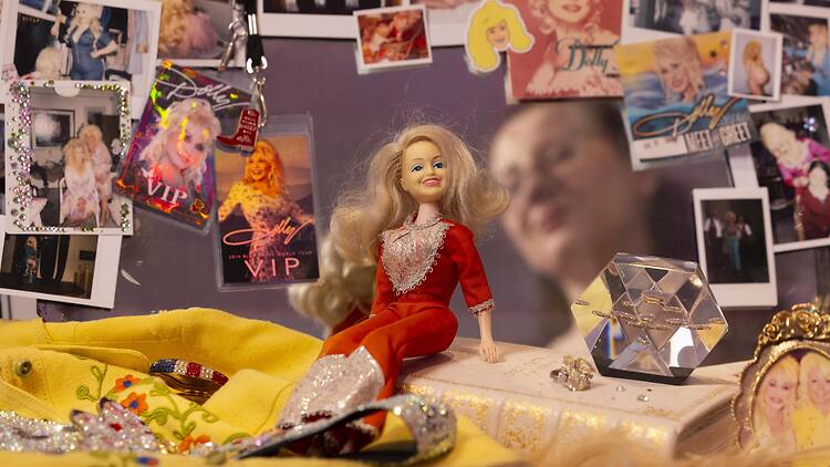 Dolly Parton photographs and a doll on display at Holy Pop! Dolly Parton photographs and a doll on display at Holy Pop!