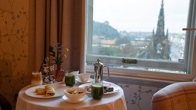 Room service at The Balmoral Hotel in Edinburgh, Scotland