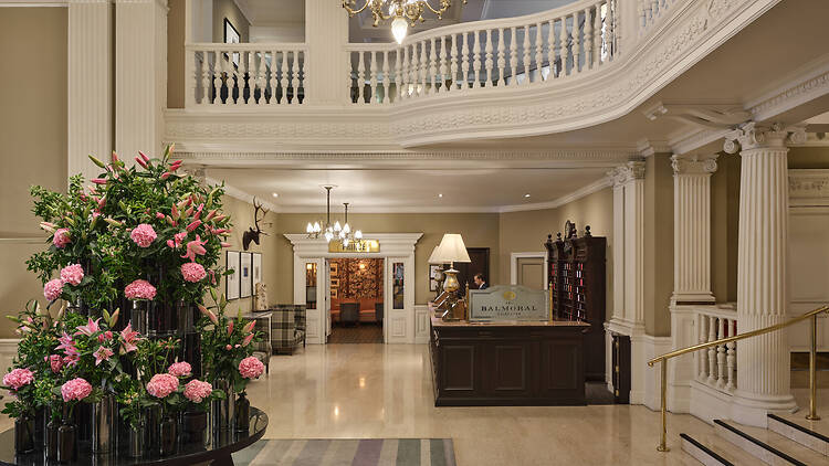 The lobby at The Balmoral Hotel in Edinburgh, Scotland