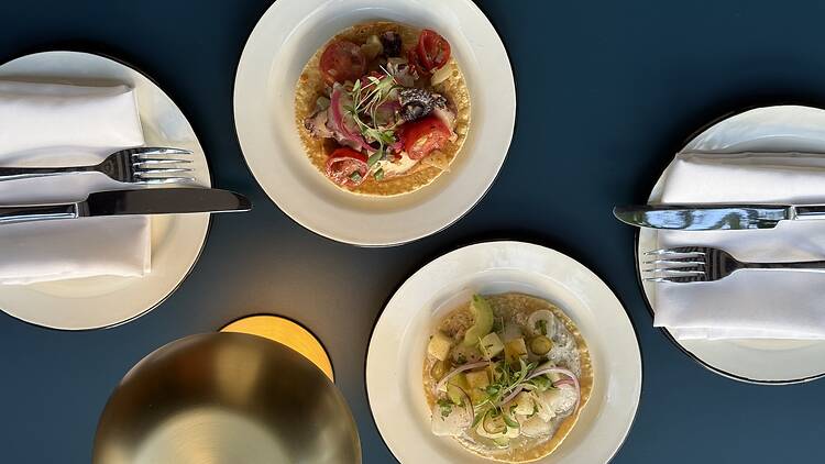 Pulpo and callo tostadas from Cha Cha Cha