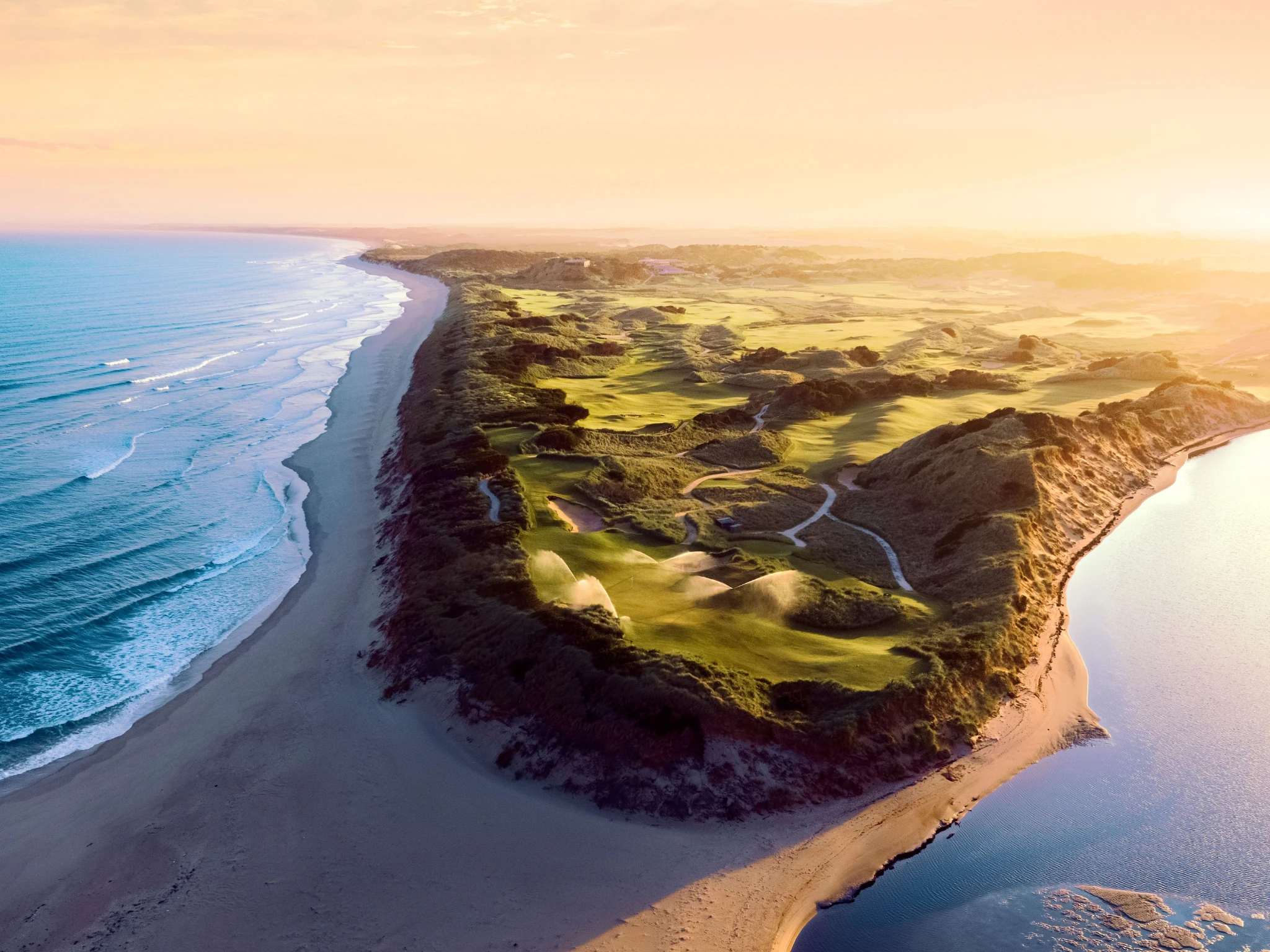 Aerial of Barnbougle Dunes Golf Links