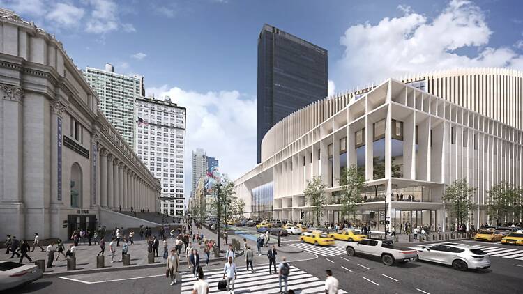 A rendering of ASTM North America’s Penn Station proposal from 2023
