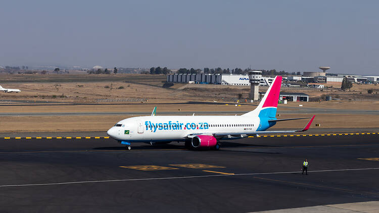 A Safair flight at Lanseria airport getting ready for takeoff iStock A Safair flight at Lanseria airport getting ready for takeoff iStock